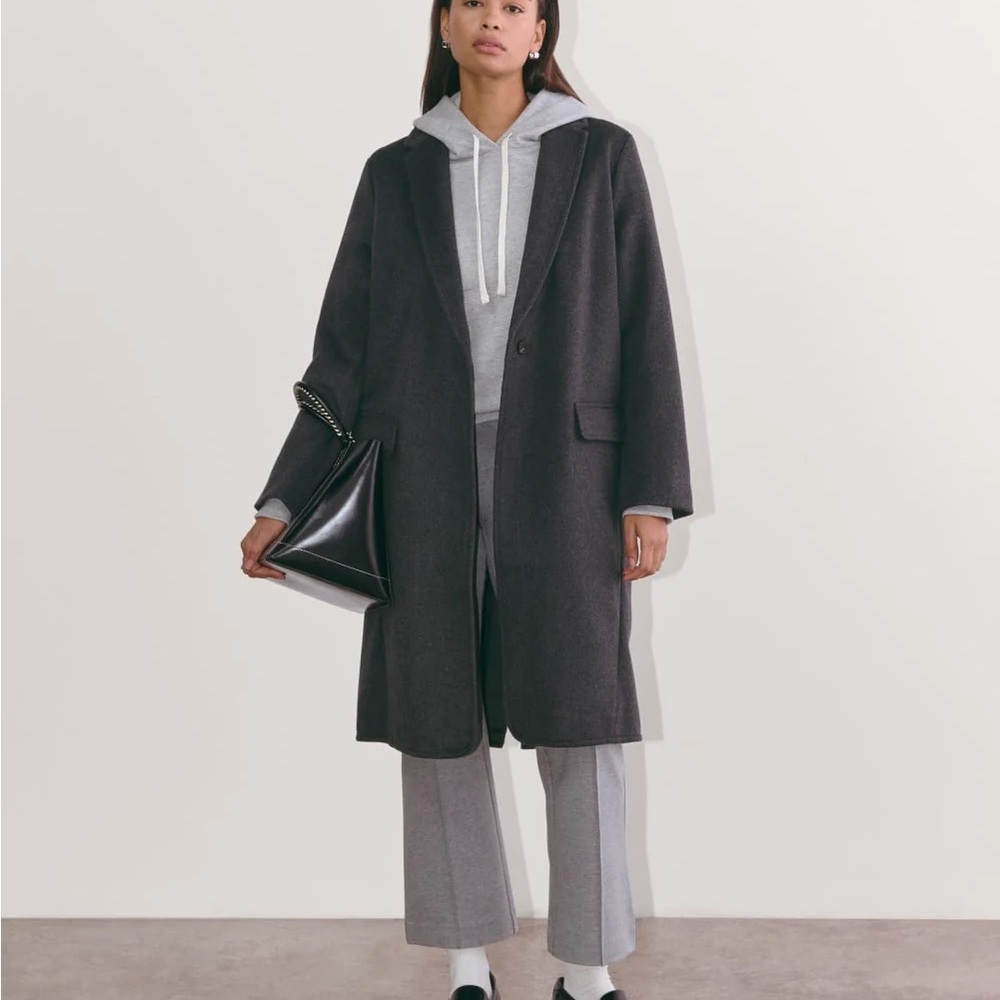 Everlane Rewool Top Coat NWT Dark Charcoal
